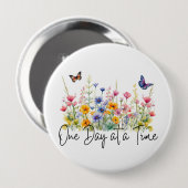 Een dag op een tijd Inspirerend Quote Wildflowers Ronde Button 4,0 Cm (Voorkant /achterkant)