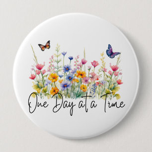 Een dag op een tijd Inspirerend Quote Wildflowers Ronde Button 4,0 Cm