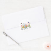 Een dag op een tijd Inspirerend Quote Wildflowers Ronde Sticker (Envelop)