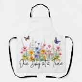 Een dag op een tijd Inspirerend Quote Wildflowers Schort (Voorkant)