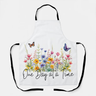 Een dag op een tijd Inspirerend Quote Wildflowers Schort
