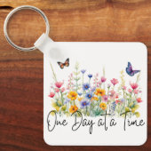 Een dag op een tijd Inspirerend Quote Wildflowers Sleutelhanger (Voorkant)