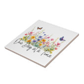 Een dag op een tijd Inspirerend Quote Wildflowers Tegeltje (Zijkant)