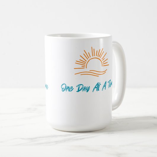 Een dag op een tijd koffie Mok nuchter leven 15oz (Voorkant rechts)