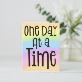Een dag op een tijd Motivatie citaat regenboog kle Briefkaart (Staand voorkant)