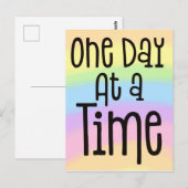 Een dag op een tijd Motivatie citaat regenboog kle Briefkaart (Voorkant / Achterkant)