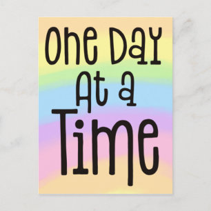 Een dag op een tijd Motivatie citaat regenboog kle Briefkaart