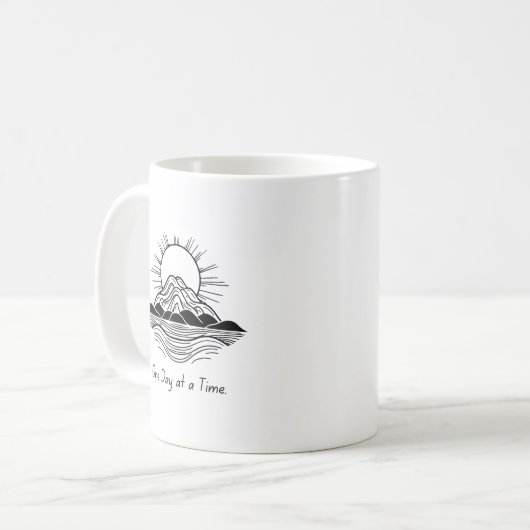 Een dag op een Time Quote Mok (Voorkant links)