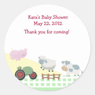 Een dag op het Baby shower van het Boerderij Ronde Sticker