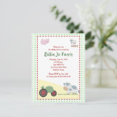 Een dag op het Boerderij Barnyard Baby shower 4,25 Kaart (Staand voorkant)