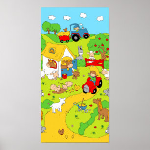 Een dag op het Boerderij (panorama) Poster