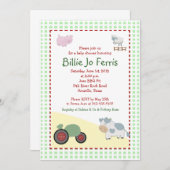 Een dag op het Boerderij van het Baby shower van d Kaart (Voorkant / Achterkant)