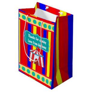 Een dag op het circus kinderfeestje gepersonalisee medium cadeauzakje