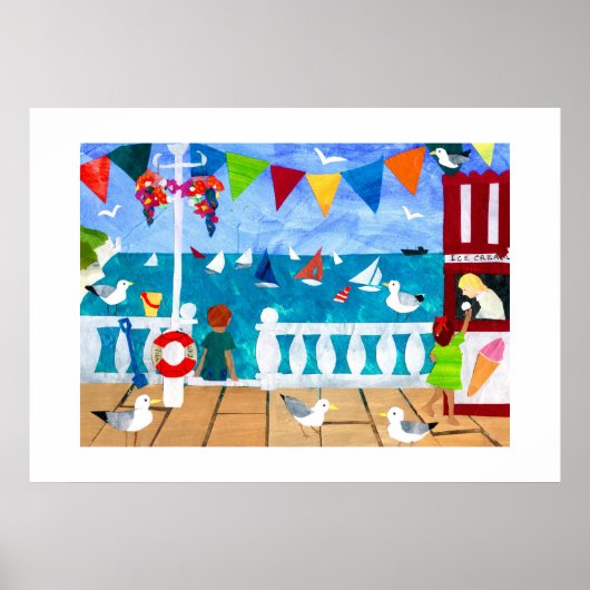 Een dag op het Poster van de Seaside (Voorkant)