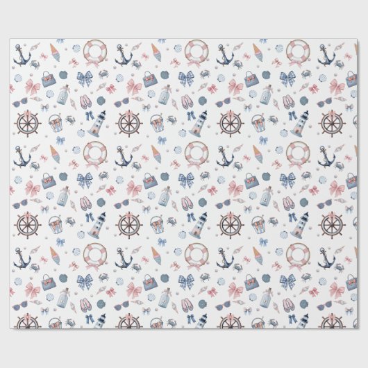 Een dag op het strand! cadeaupapier (Vlak)