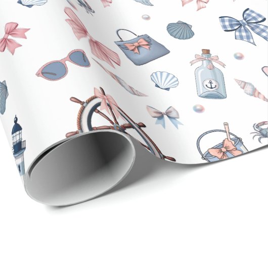 Een dag op het strand! cadeaupapier (Rol Hoek)