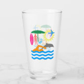 Een dag op het strand glas (Achterkant)