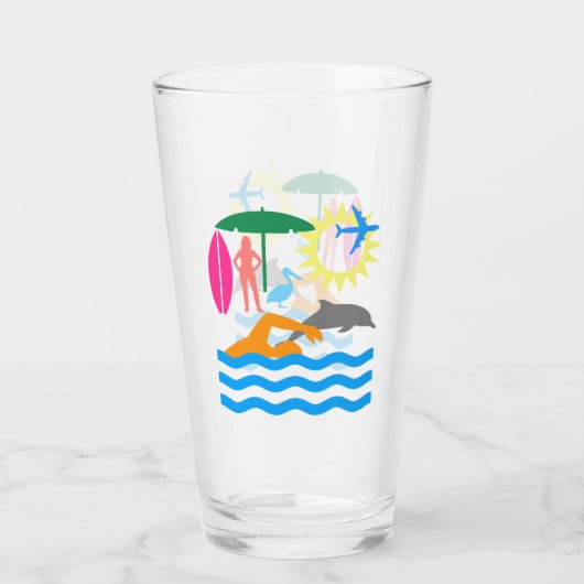 Een dag op het strand glas (Achterkant)