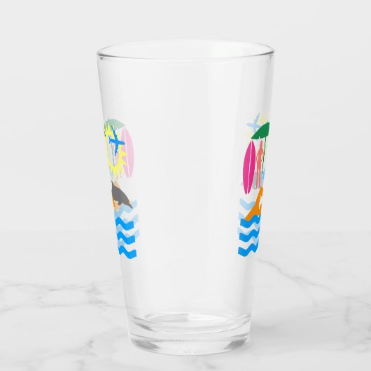 Een dag op het strand glas (Rechts)