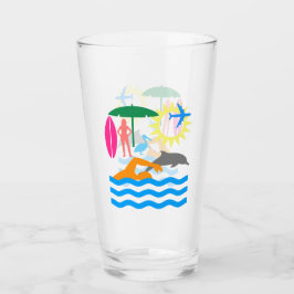 Een dag op het strand glas