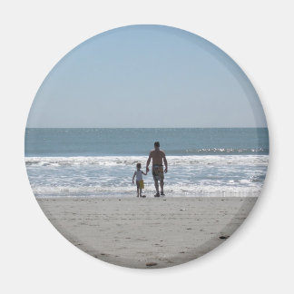 Een dag op het strand met papa magneet
