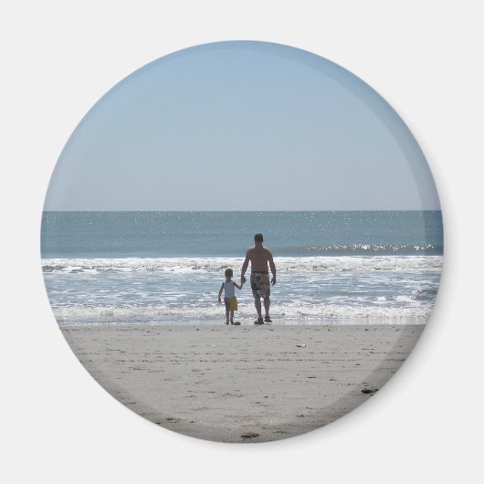 Een dag op het strand met papa magneet (Voorkant)