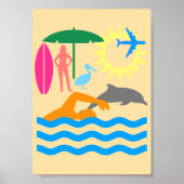 Een dag op het strand poster (Voorkant)