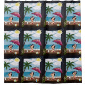 Een dag op het strand Shower Curtain Douchegordijn (Voorkant)