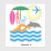 Een dag op het strand sticker (Vel)