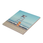 Een dag op het strand! tegeltje (Zijkant)