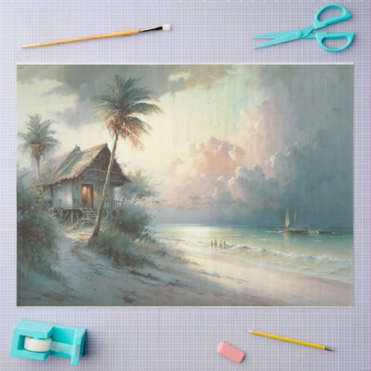 Een dag op het strand tissuepapier (Craft)