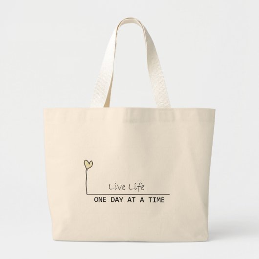 één dag op tijd grote tote bag (Voorkant)