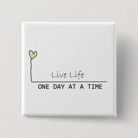 één dag op tijd vierkante button 5,1 cm (Voorkant)