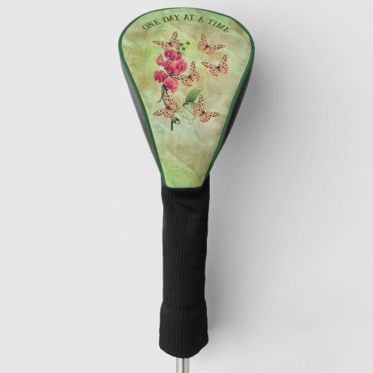 Eén dag per dag en één keer bloem Inspirerend Golfheadcover (Voorkant)