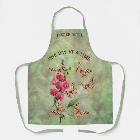 Eén dag per dag en één keer bloem Inspirerend Schort (Voorkant)