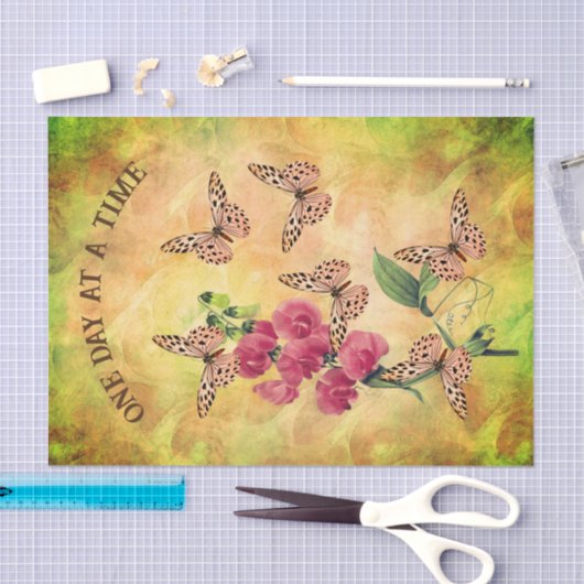 Eén dag per dag vlinder Inspirerend Tissuepapier (Craft)