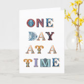 Een dag per keer 12 stappen Slogan Jubileum Kaart (Gele Bloem)