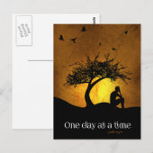 Eén dag per keer (12-staps herstelmannetjes) briefkaart (Voorkant / Achterkant)