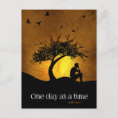 Eén dag per keer (12-staps herstelmannetjes) briefkaart (Voorkant)