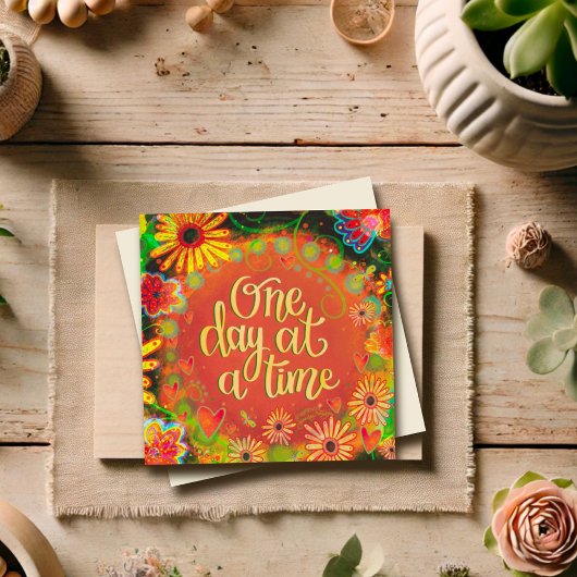 Een dag per keer Aanmoediging Bloemen