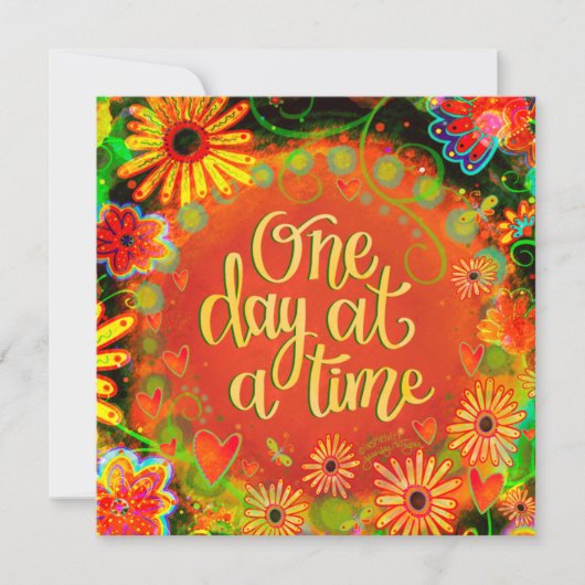 Een dag per keer Aanmoediging  Bloemen (Voorkant)