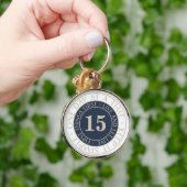 Eén dag per keer blauw Jubileum van de Tijd Sleutelhanger (Hand)