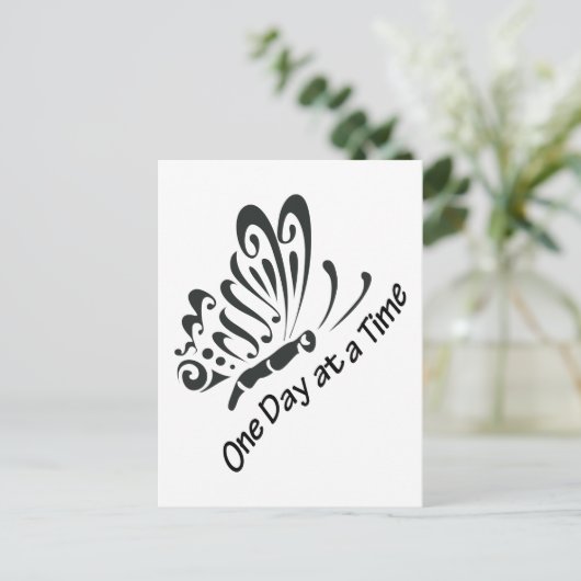 Eén dag per keer briefkaart (Staand voorkant)