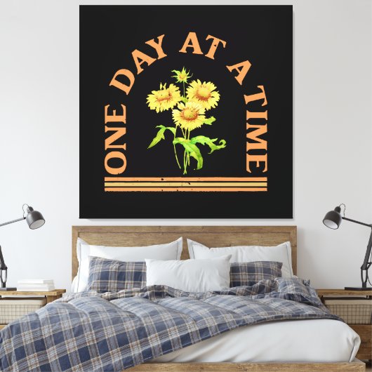 Eén dag per keer canvas afdruk (Insitu (Slaapkamer))