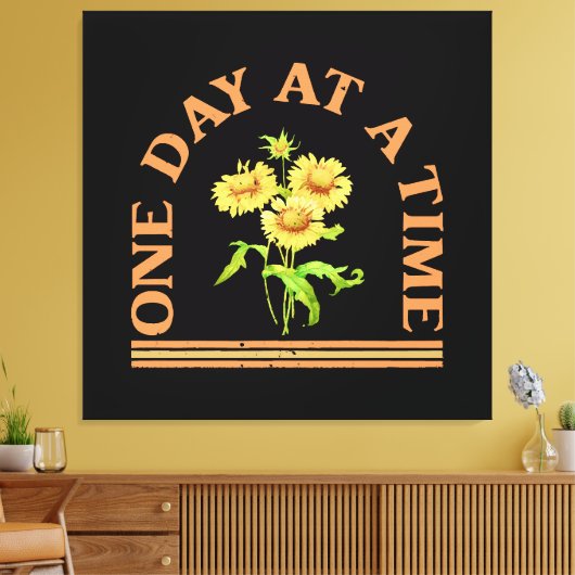 Eén dag per keer canvas afdruk (Insitu (Woonkamer))