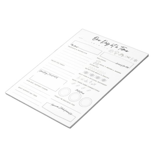 Een dag per keer dagelijkse stemming tracker notitieblok (Schuin)