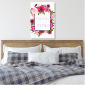 Eén dag per keer, Floral Lijst Quote Canvas Afdruk (Insitu (Slaapkamer))