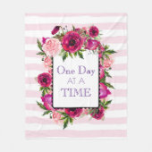 Eén dag per keer, Floral Lijst Quote Fleece Deken (Voorkant)