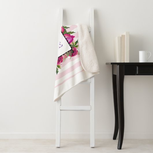 Eén dag per keer, Floral Lijst Quote Sherpa Deken (In situ)