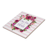 Eén dag per keer, Floral Lijst Quote Tegeltje (Zijkant)